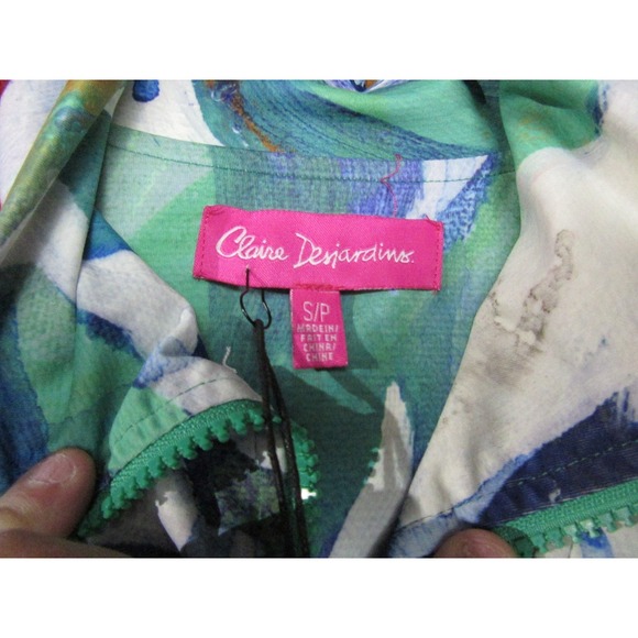 Claire Desjardins Jacket Women Small Multicolor Growing Floral Art Print Stretch - Picture 8 of 13